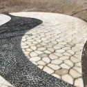 鹤岗 黄金麻冰裂纹地铺石工地铺装案例