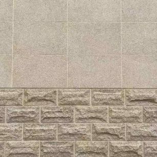 鹤岗 黄金麻自然面蘑菇石配荔枝面干挂