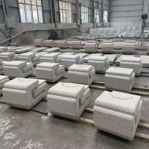 鹤岗 白麻花岗岩异形加工-石凳，坐凳