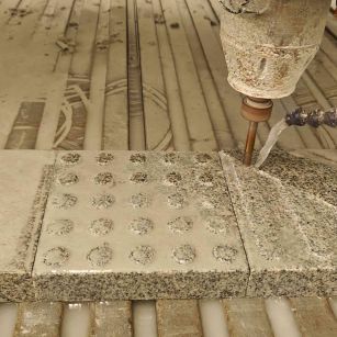 鹤岗 芝麻白花岗岩石材盲人石、盲道石、盲点石