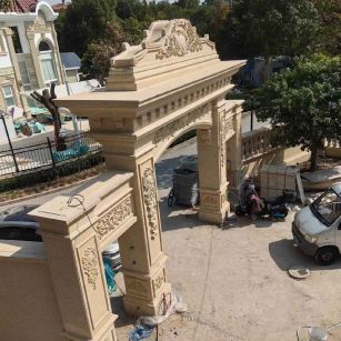 鹤岗 黄金麻荔枝面花岗岩别墅门楼