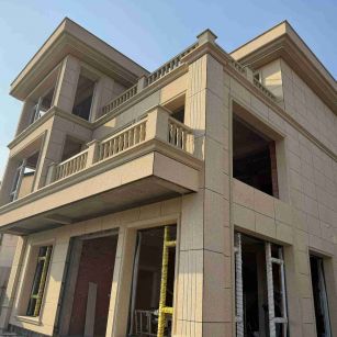 鹤岗 黄金麻花岗岩石材荔枝面外墙干挂效果展示