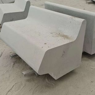 鹤岗 芝麻白花岗岩异形坐凳，石凳