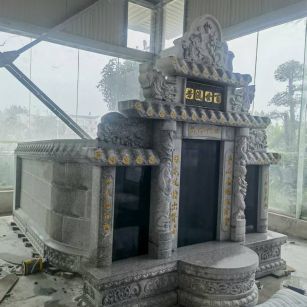 鹤岗 芝麻白墓碑效果展示图