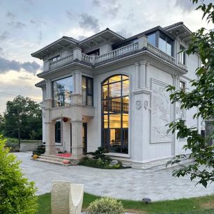 鹤岗 白麻花岗岩私人别墅干挂石材豪华定制