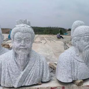 鹤岗 白麻花岗岩石材人物立体雕刻