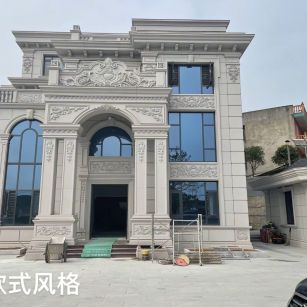 鹤岗 白麻花岗岩别墅外墙干挂