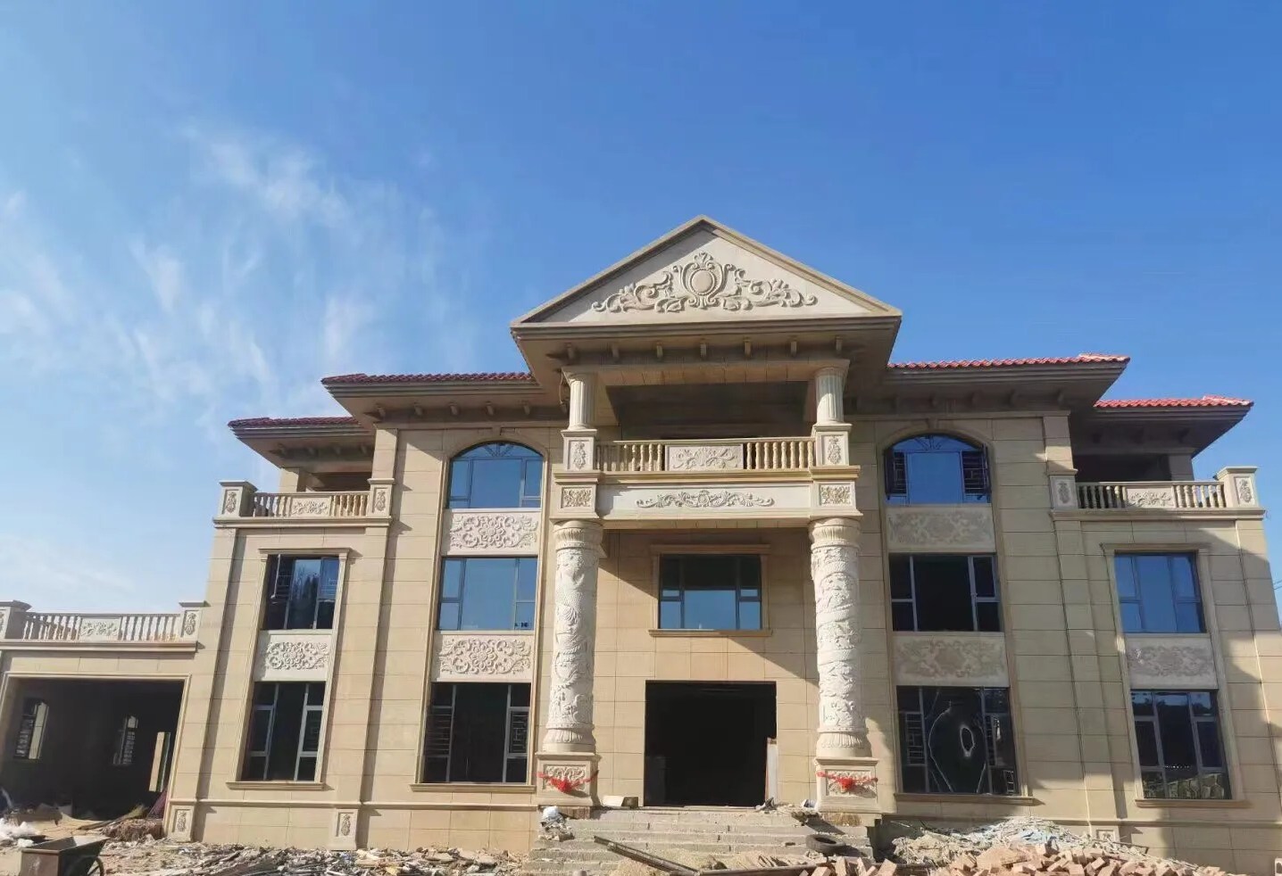 鹤岗 黄金麻花岗岩别墅外墙干挂