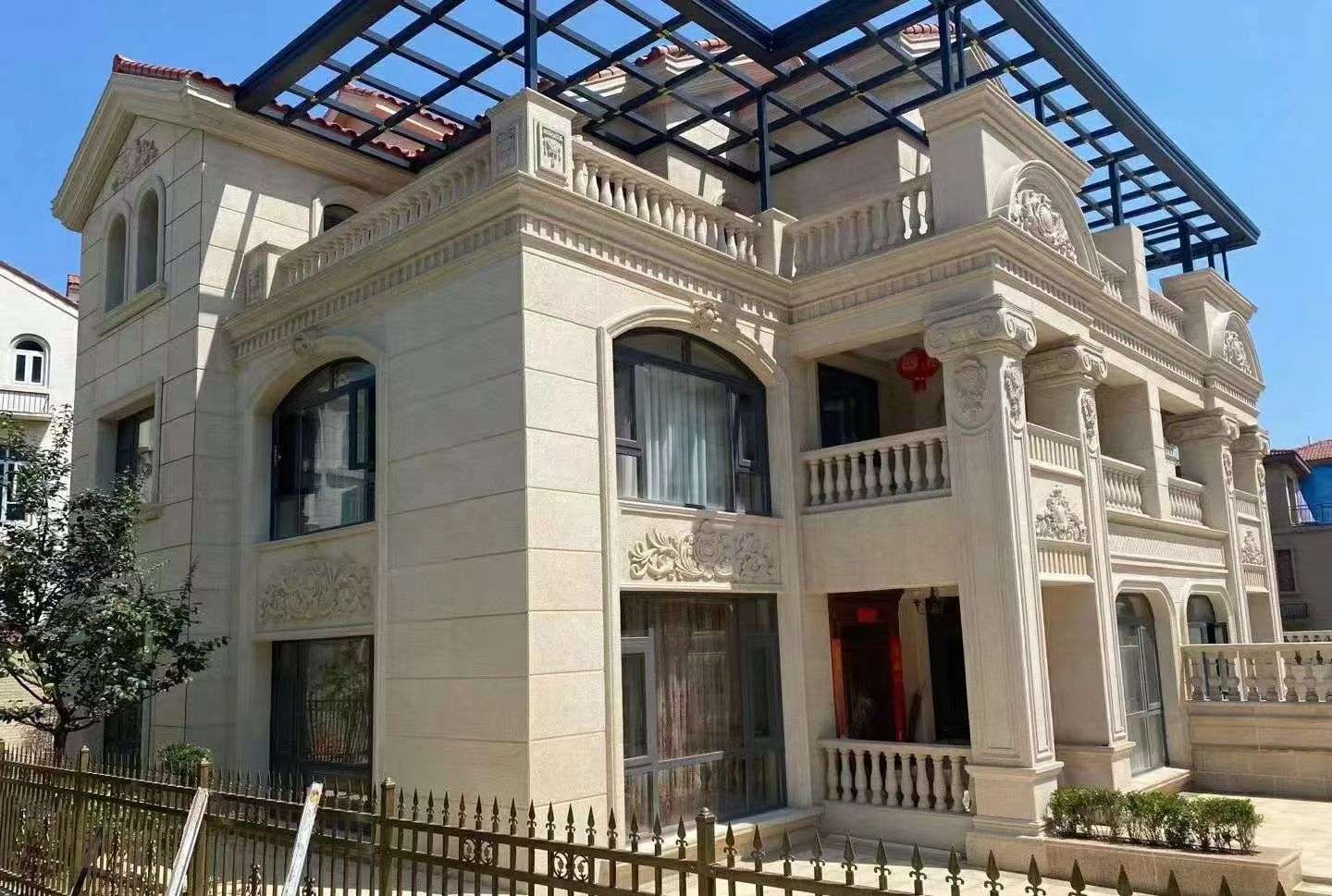 鹤岗 黄金麻花岗岩荔枝面别墅外墙干挂