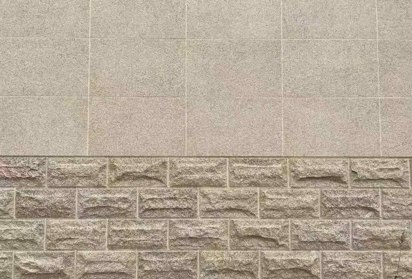 鹤岗 黄金麻自然面蘑菇石配荔枝面干挂